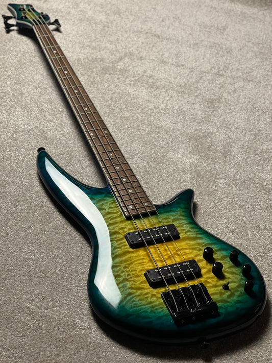 Jackson X Series Spectra Bass SBX QM IV with Laurel FB in Amber Blue Burst (USED)
