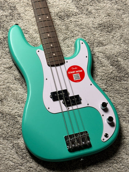 Squier Debut Series Precision Bass Guitar with Laurel FB in Sea Foam Green