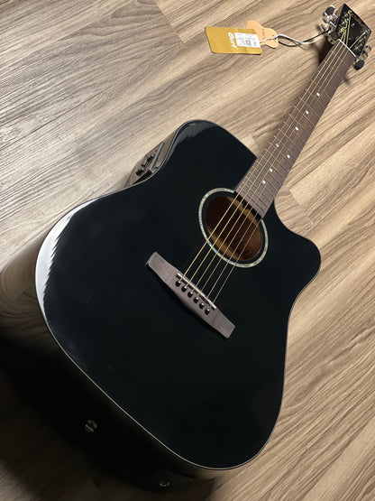 Cort Earth 60CE Acoustic Guitar in Black Gloss