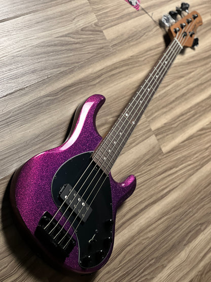 Sterling by Music Man Ray35 5-String Bass in Purple Sparkle