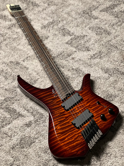 SLX Raptor Hybrid MS-7 Model A Headless with Quilt Top in Tiger Eye Burst