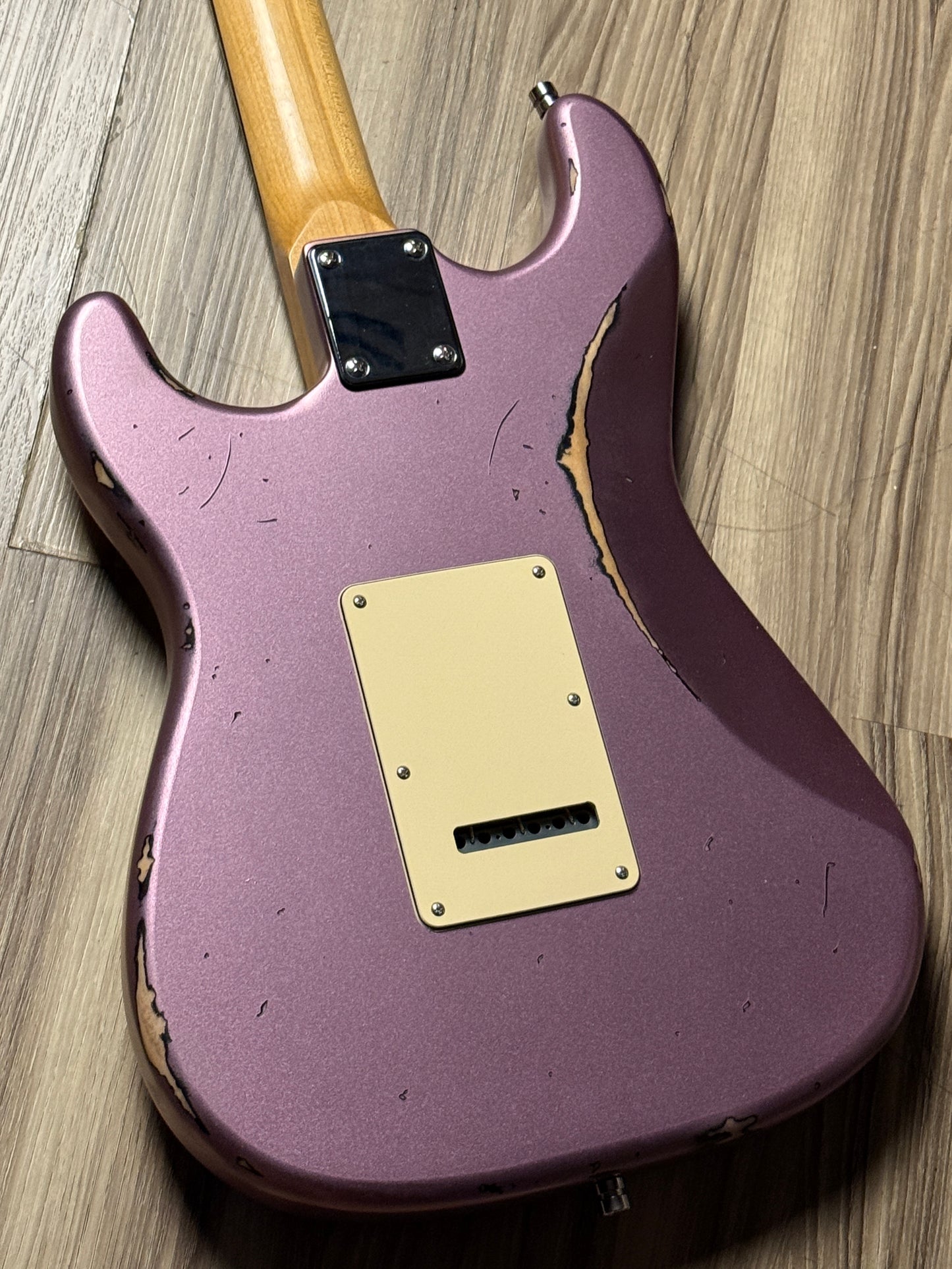 Dhatarattha Classic DST HSS in Violet over Black Purple Paisley with Rosewood FB and Nitrocellulose Lacquer Relic