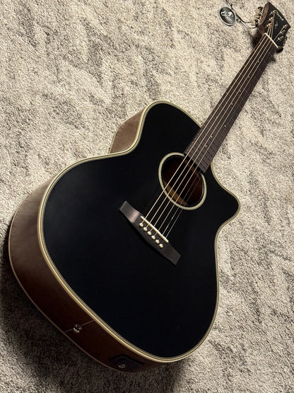 Cort Essence ES-GA4-BTSG Acoustic Guitar, Black Top Semi Gloss