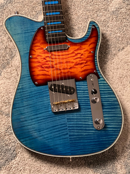 Dhatarattha Custom DTL Flame in Pacific Jeans Blue with Rosewood FB