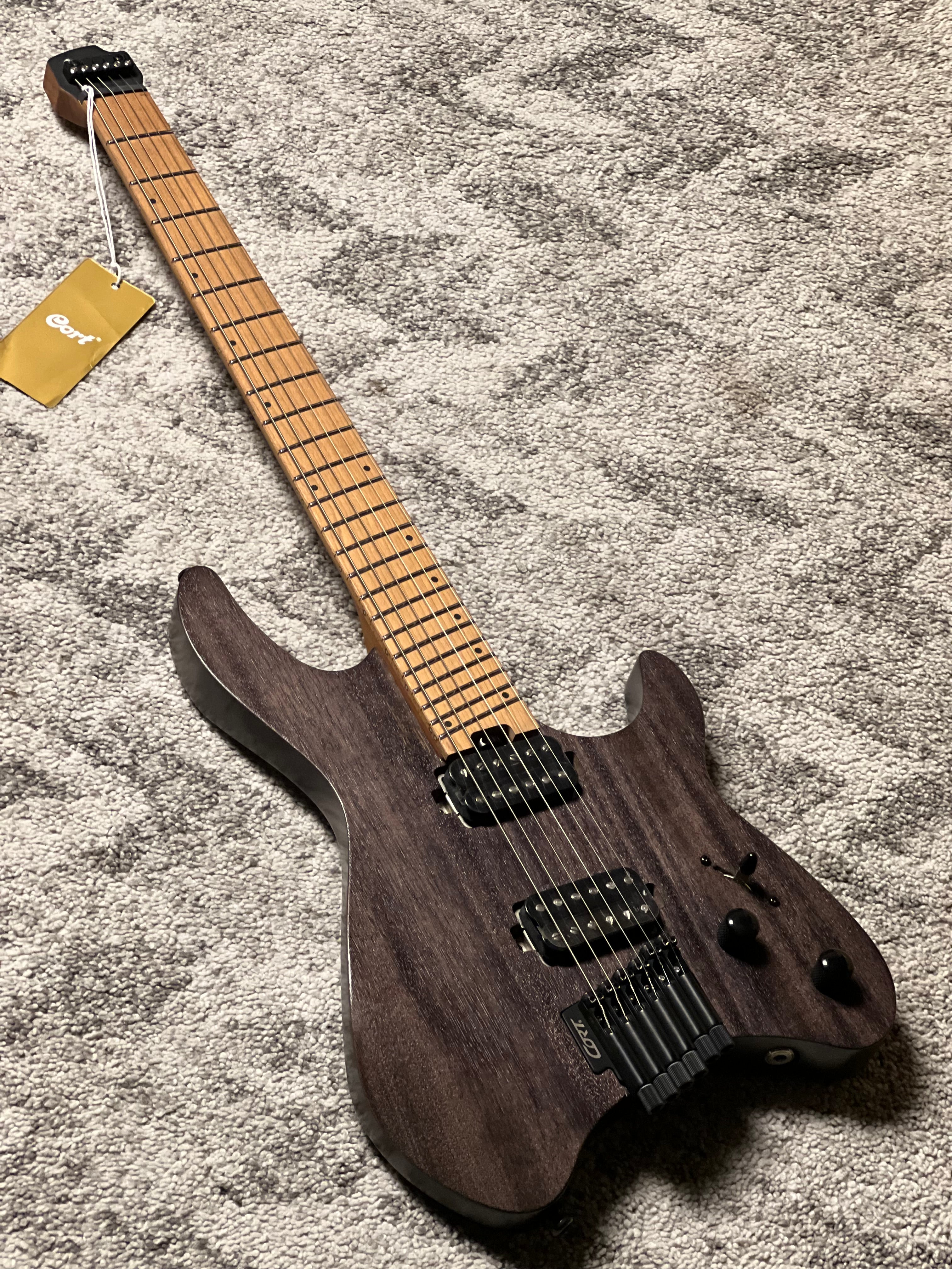Cort Space G6MS Headless Multiscale in Semi Gloss Trans Black