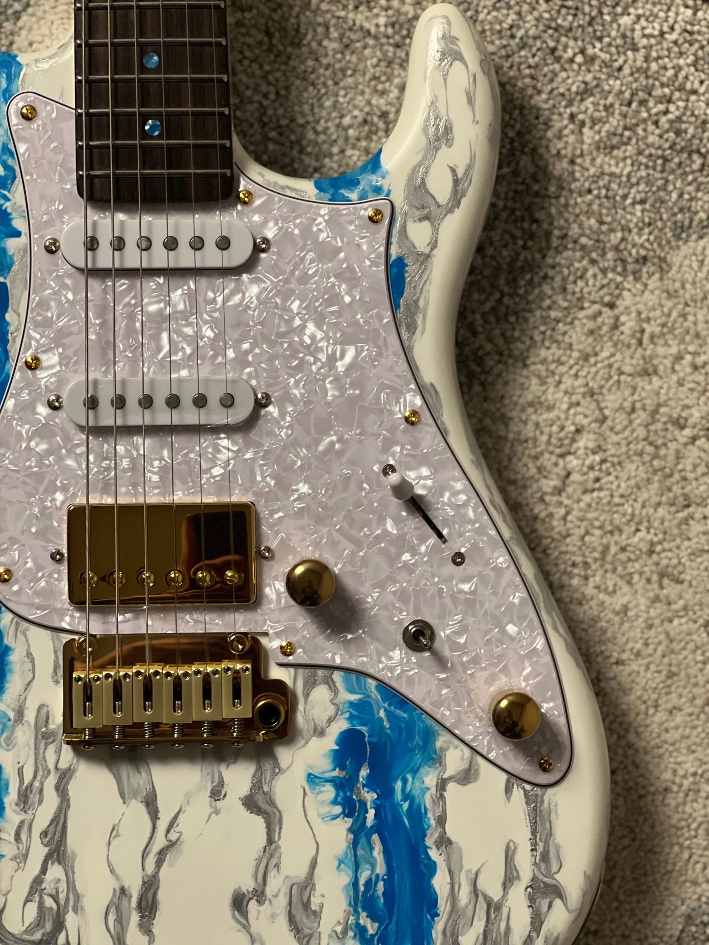 SLX X Dhatarattha Custom DST in Antarctic Shmear with Rosewood FB