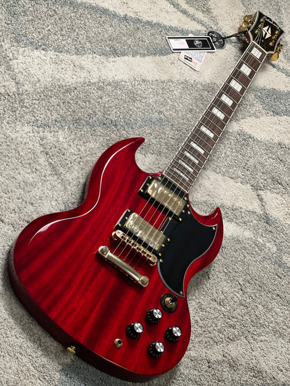 Soloking SG60 MKII in Transparent Red Cherry with Gold Hardware