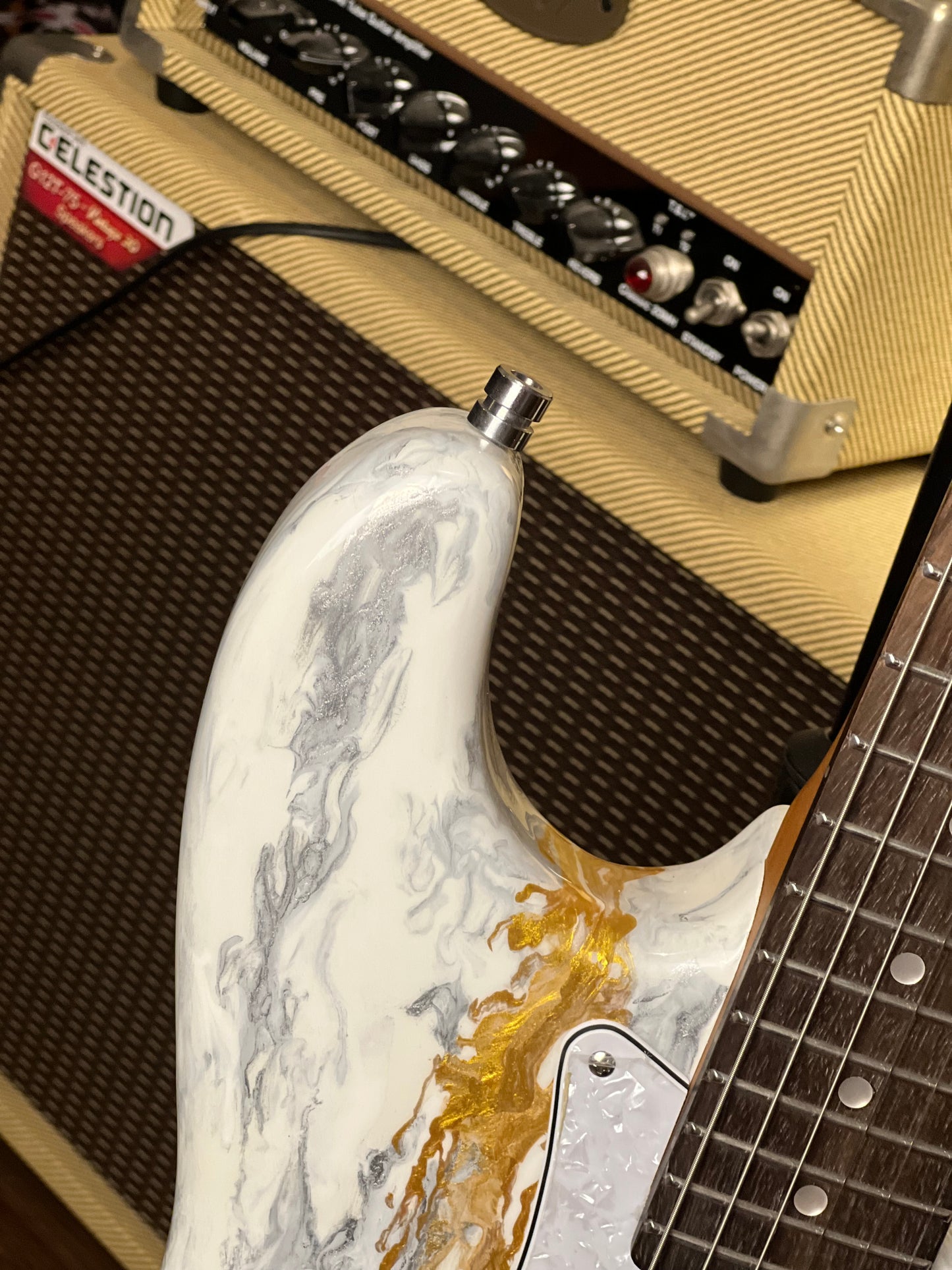 Dhatarattha Classic Modified DST HSS in White Shmear with Rosewood FB