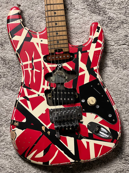 EVH Striped Series Frankenstein Relic - Red/Black/White EVH2202273