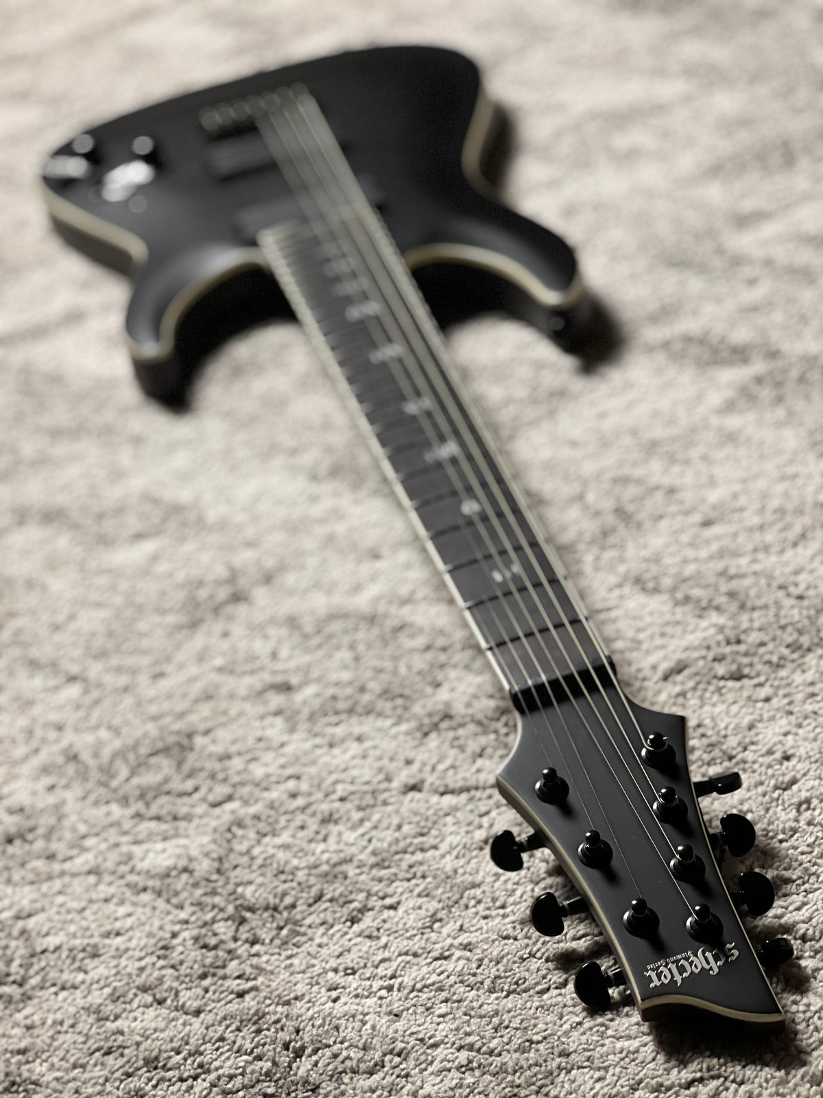 Schecter C-7 SLS Elite Evil Twin in Satin Black