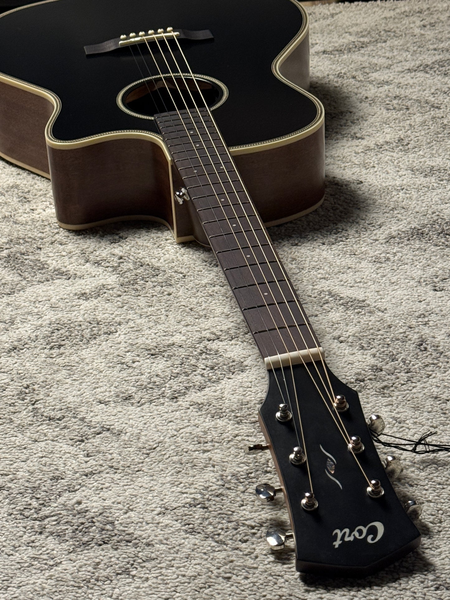 Cort Essence ES-GA4-BTSG Acoustic Guitar, Black Top Semi Gloss