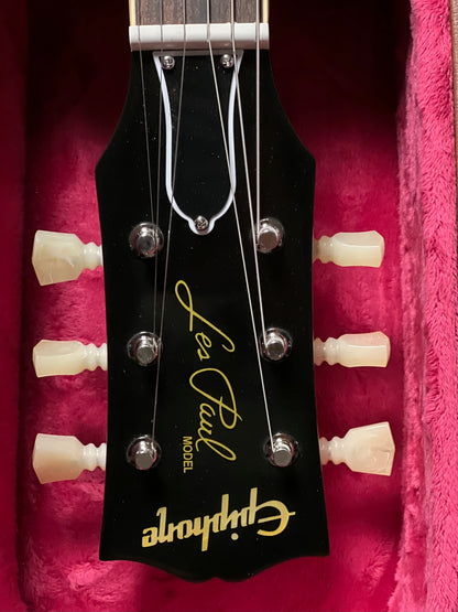 Epiphone 1960 Les Paul Standard Reissue in Washed Cherry Burst w/Case 25011520041