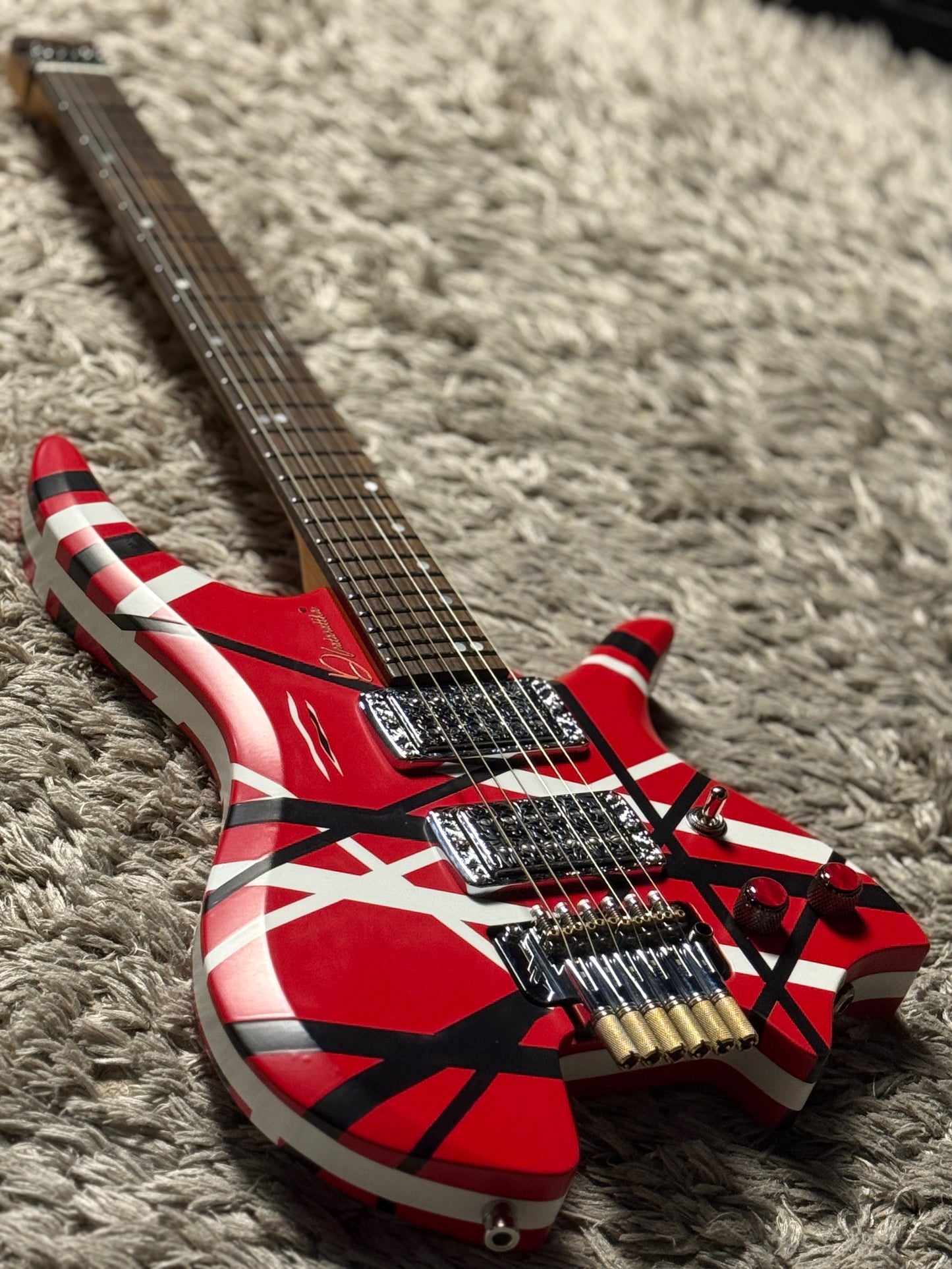 Dhatarattha Custom DHL in Red with Black and White Stripes with RW FB and Nitrocellulose Lacquer