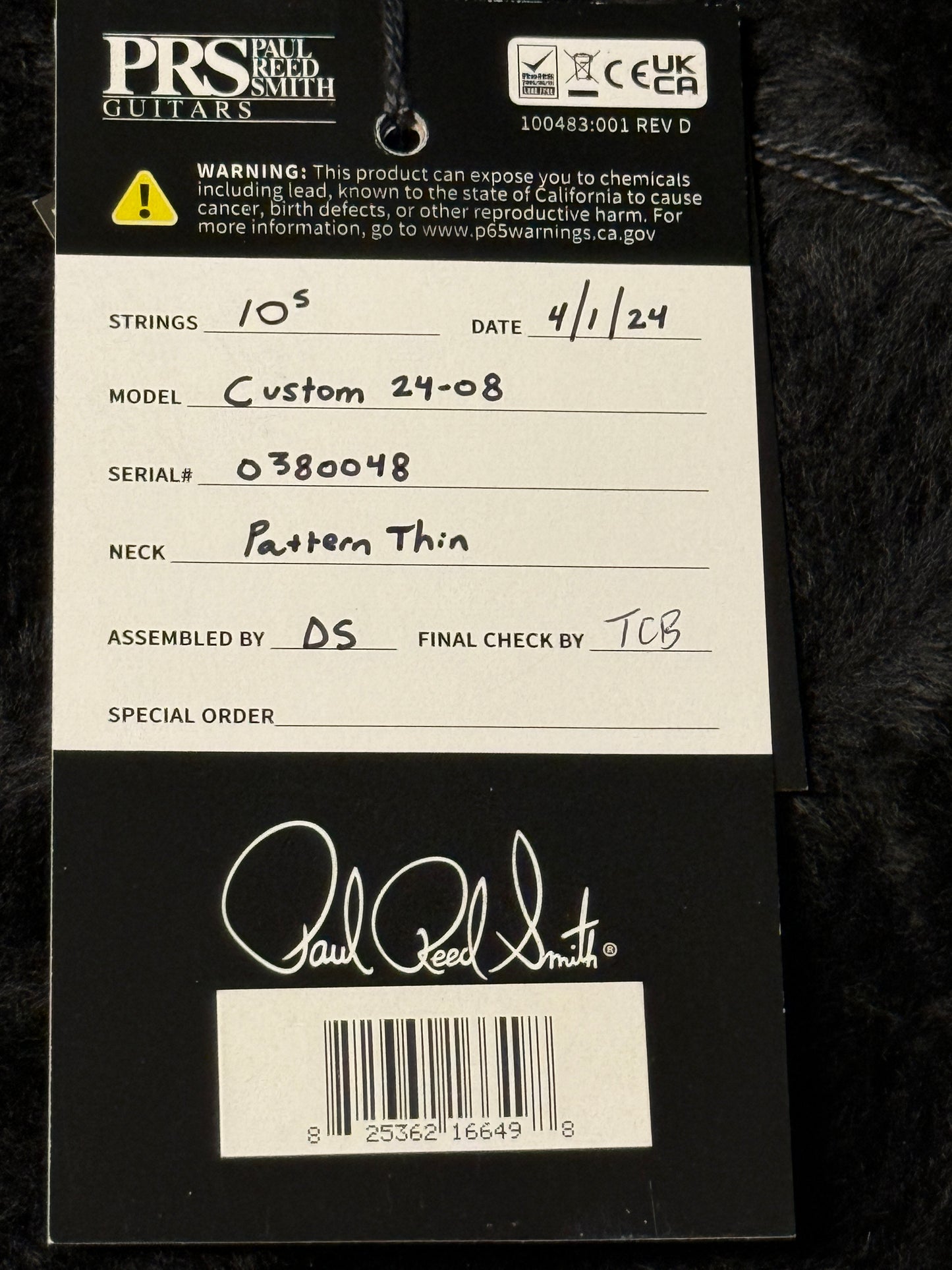 PRS Custom 24-08 2024 in Yellow Tiger 0380048