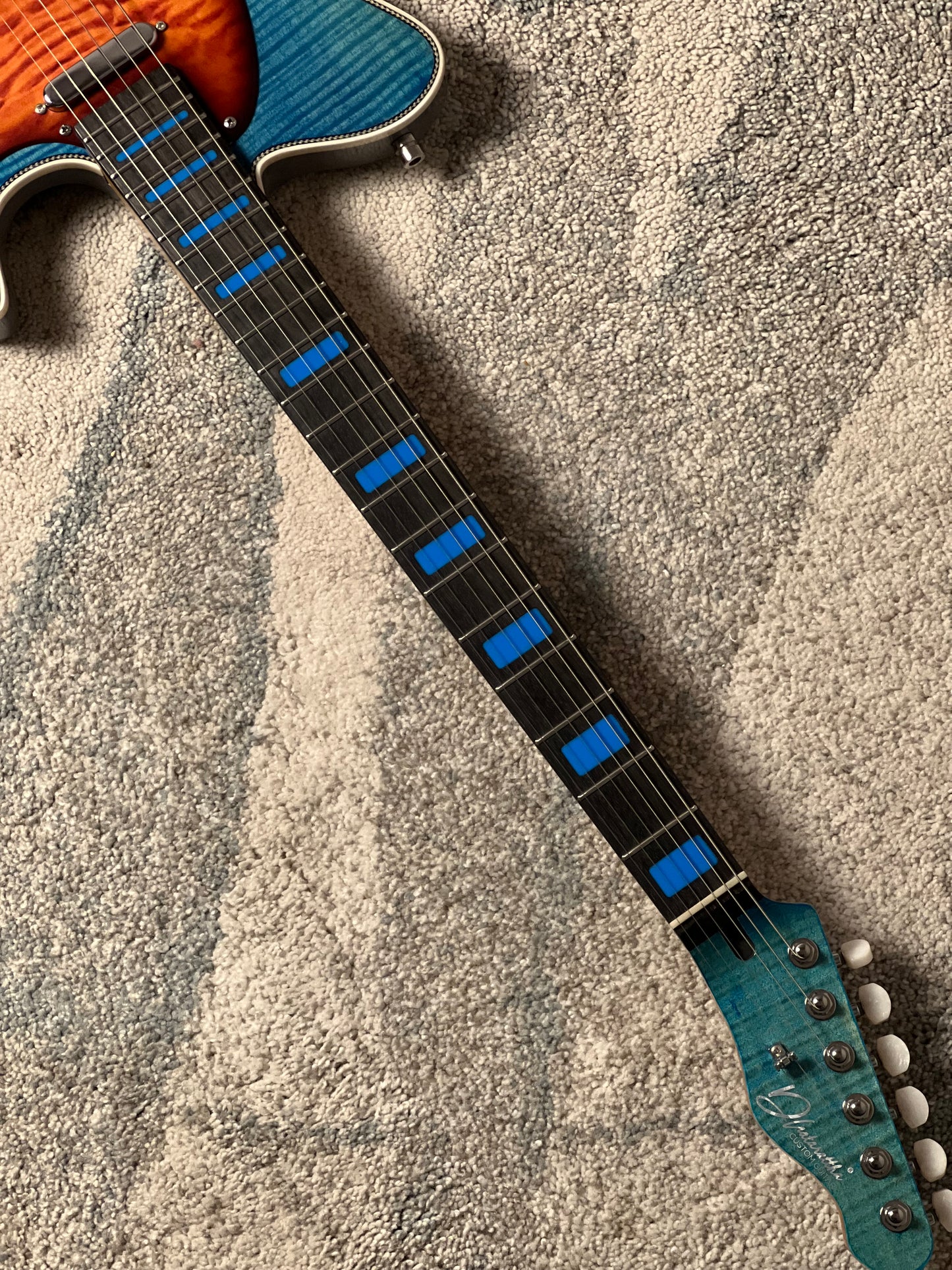 Dhatarattha Custom DTL Flame in Pacific Jeans Blue with Rosewood FB