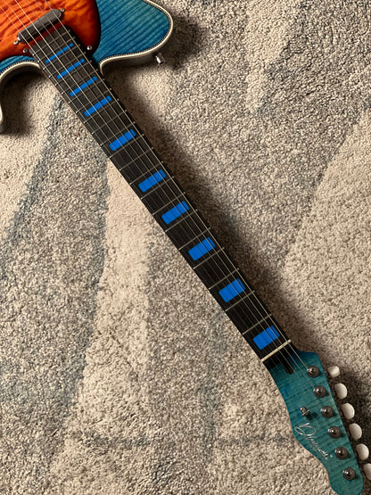 Dhatarattha Custom DTL Flame in Pacific Jeans Blue with Rosewood FB