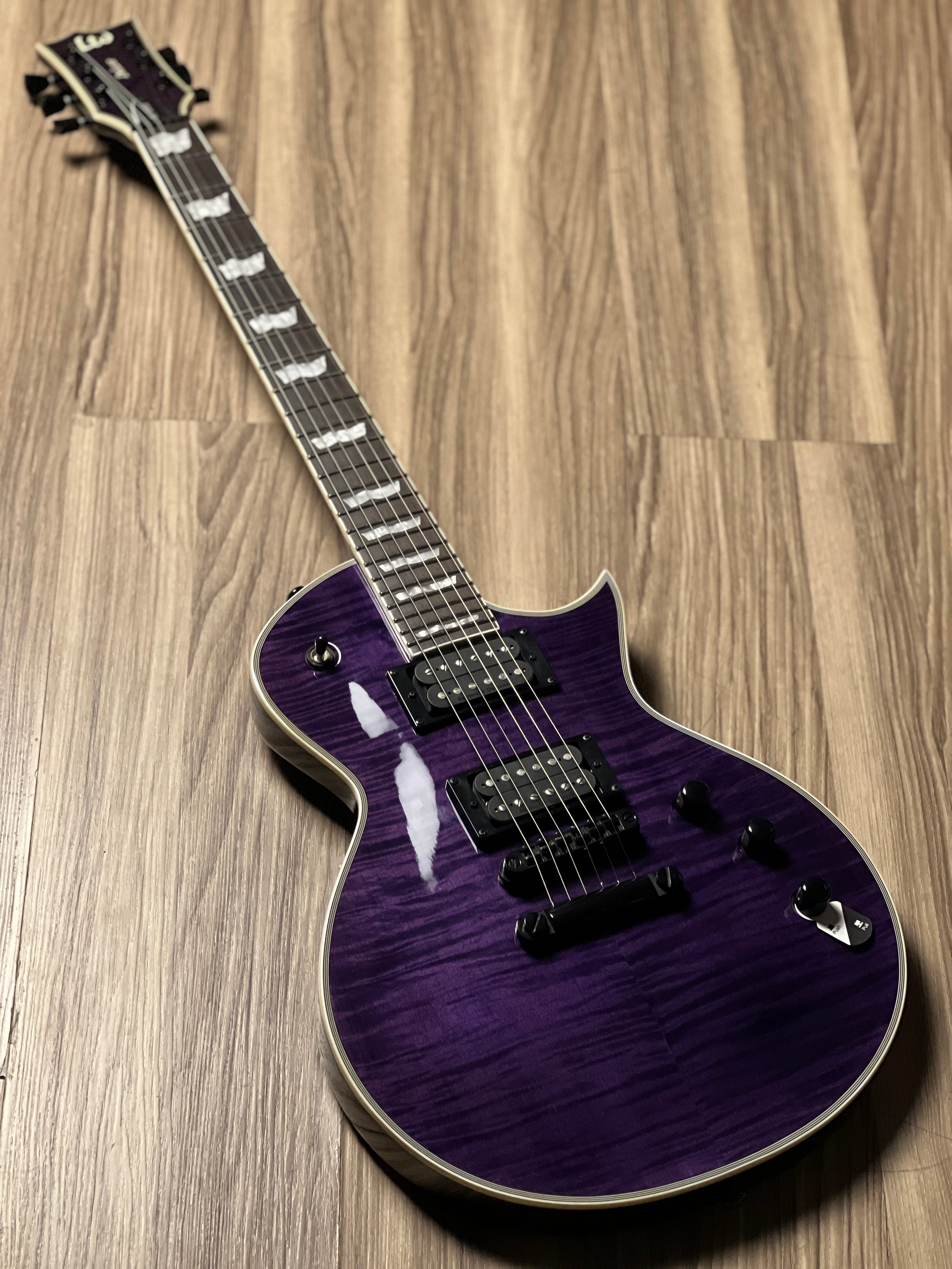 Set Through Neck ESP LTD Deluxe Eclipse EC-1000 in See Thru Purple – nafiriguitar.com
