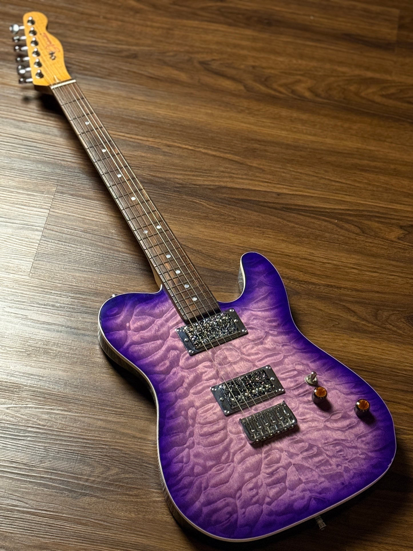 Dhatarattha Custom DTL HH Quilt in Emerald Purple Burst with Rosewood FB