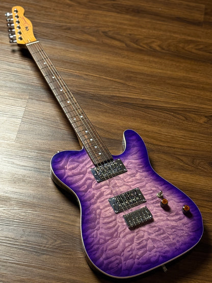 Dhatarattha Custom DTL HH Quilt in Emerald Purple Burst with Rosewood FB