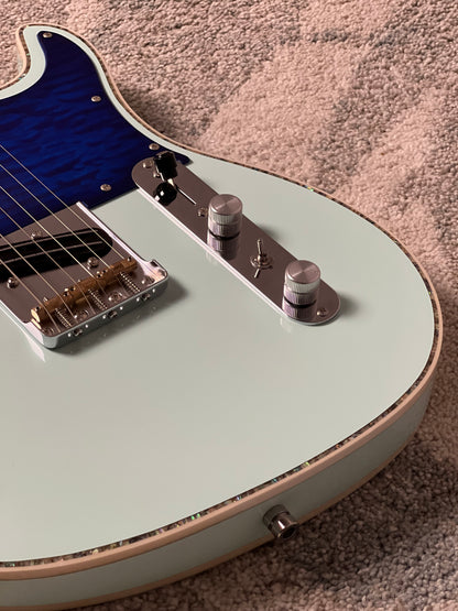Dhatarattha Custom DTL in Sonic Blue with Rosewood FB and Blue Quilt Pickguard