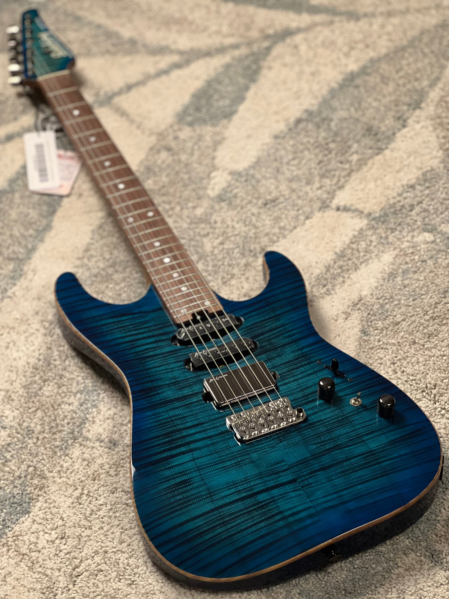 Soloking MS-1 Custom 24 HSS VT with Rosewood FB in Ultraviolet Blue Burst
