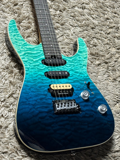 Charvel Pro-Mod Plus Dinky DK24 HSS QM in Blue Curaçao ICC250000 (USED)