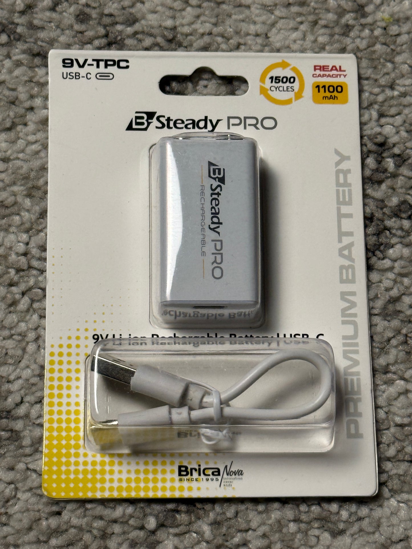 Brica Baterai BSP 9V x1 USB-C Rechargeable