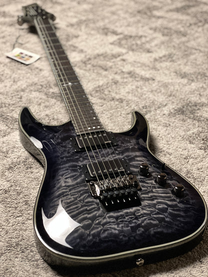 Schecter Hellraiser Hybrid C-1 FR TBB with Floyd Rose in Trans Black W23070013