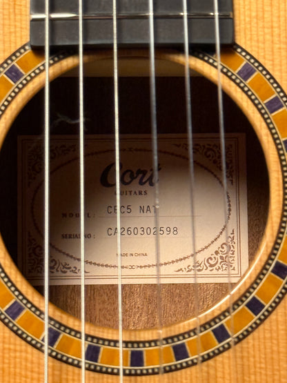 Cort CEC 5 Nylon Acoustic Electric in Natural