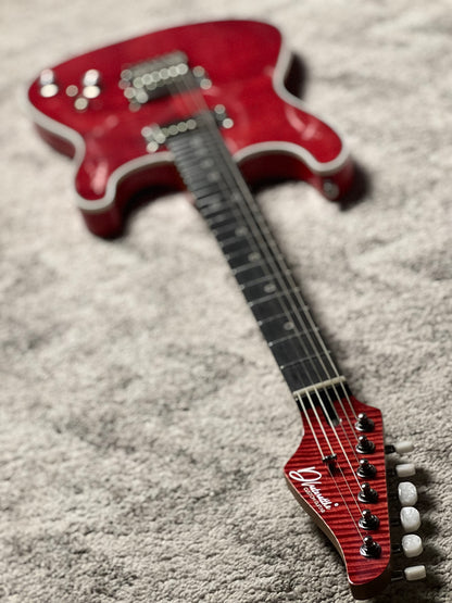 Dhatarattha Custom DST HH Flame in Crimson Red with Rosewood FB