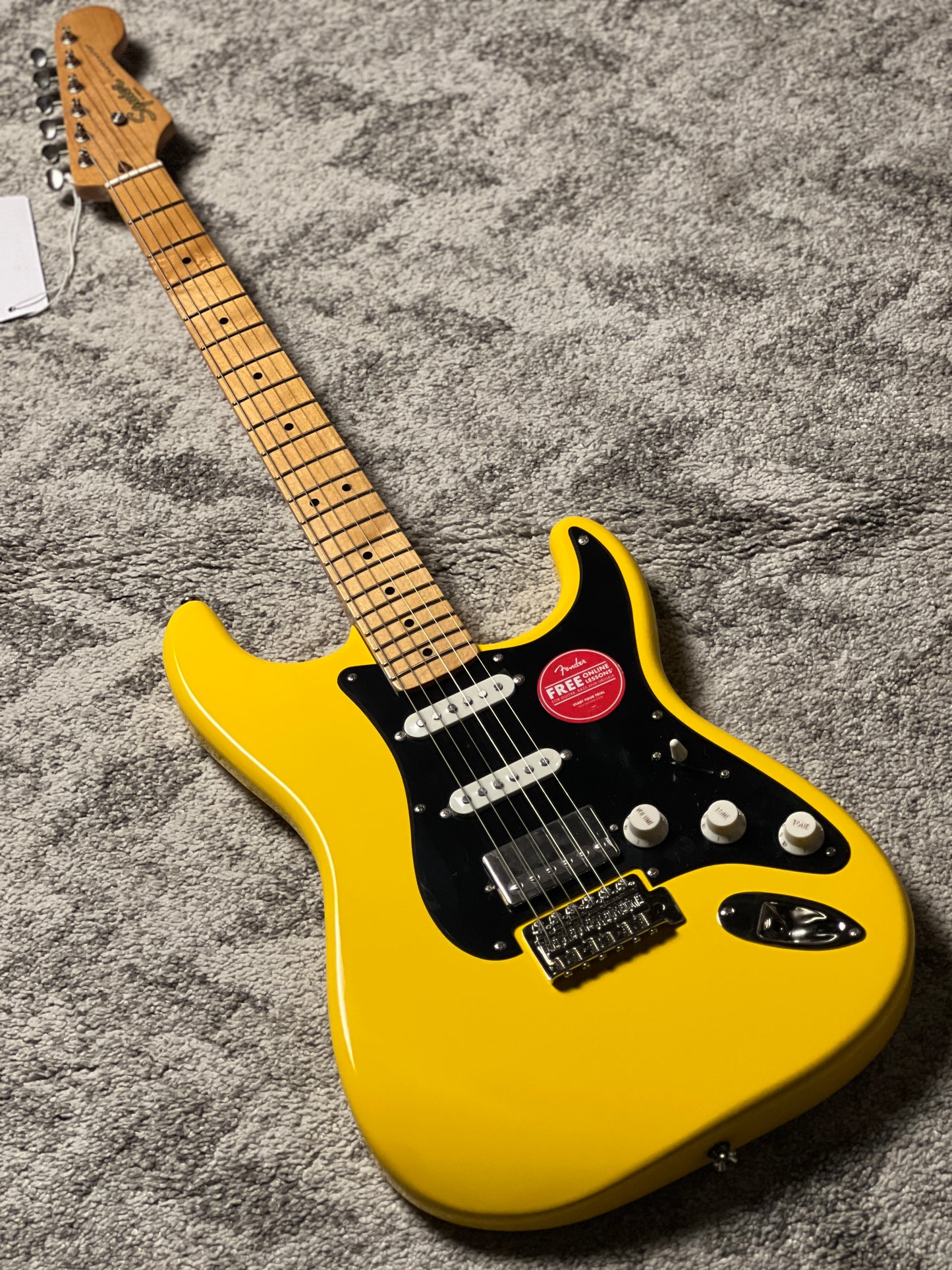 Squier FSR Classic Vibe 50s Stratocaster HSS with  w/Black Pickguard in Graffiti Yellow
