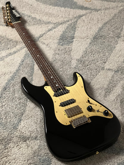 Soloking MS-1 Classic MKII in Black Beauty Anodized Gold Pickguard with Rosewood FB JESCAR