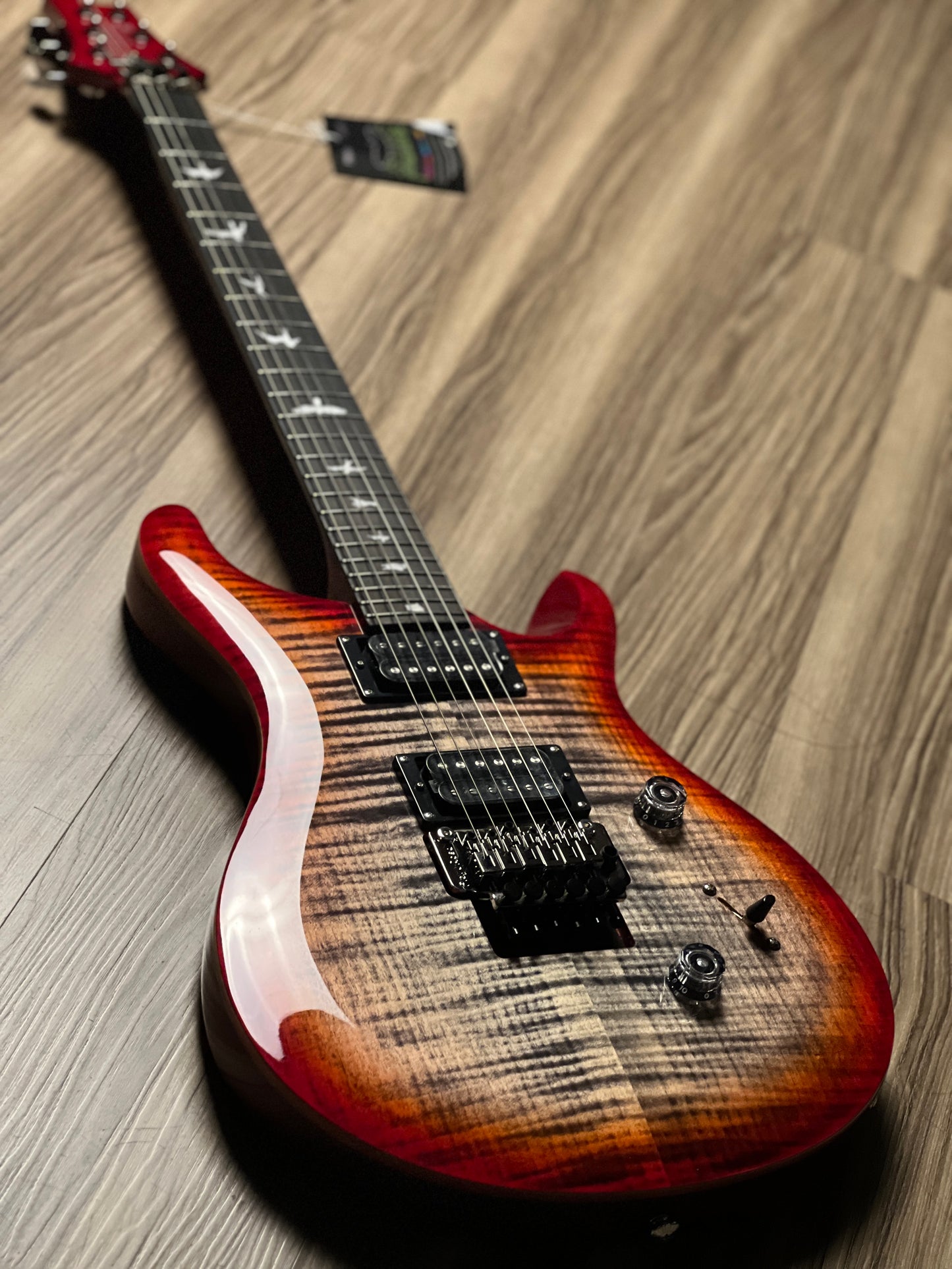 PRS SE Custom 24 Floyd in Charcoal Cherry Burst