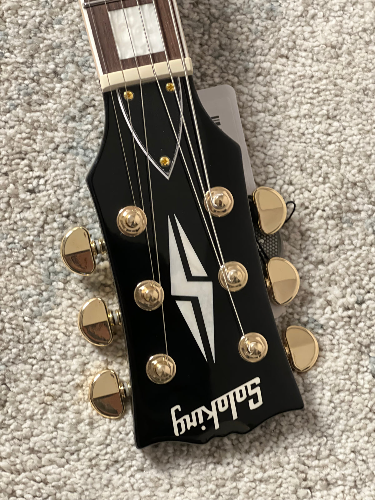 Soloking SG60 MKII in Ebony with Gold Hardware (Altered Headstock)