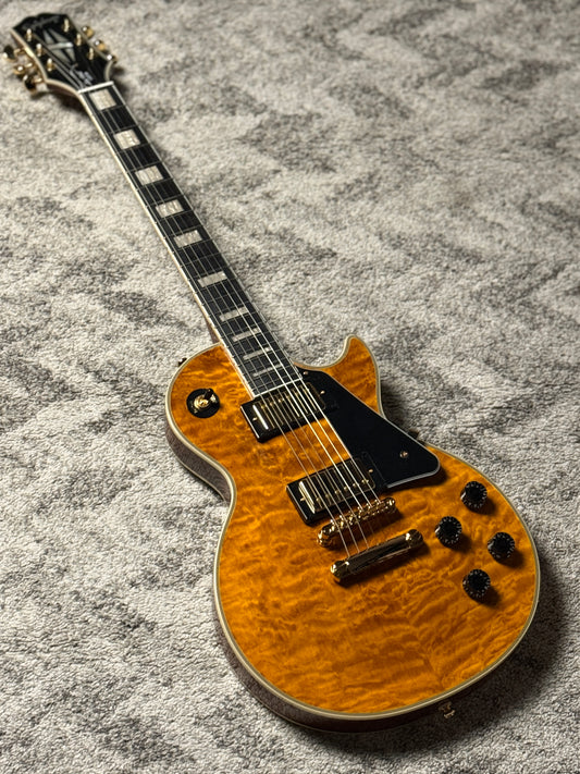 Epiphone Les Paul Custom Quilt in Transparent Amber Limited Edition