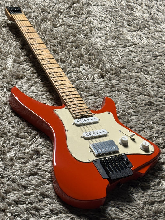 Aguda Musicboy Pro with Premium Roasted Flame Maple Neck in Capri Orange (B STOCK)