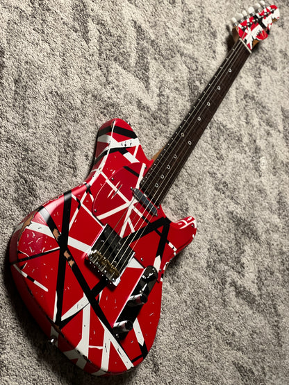 Dhatarattha Custom DTL in Red Black White Stripes with RW FB and Nitrocellulose Lacquer Relic