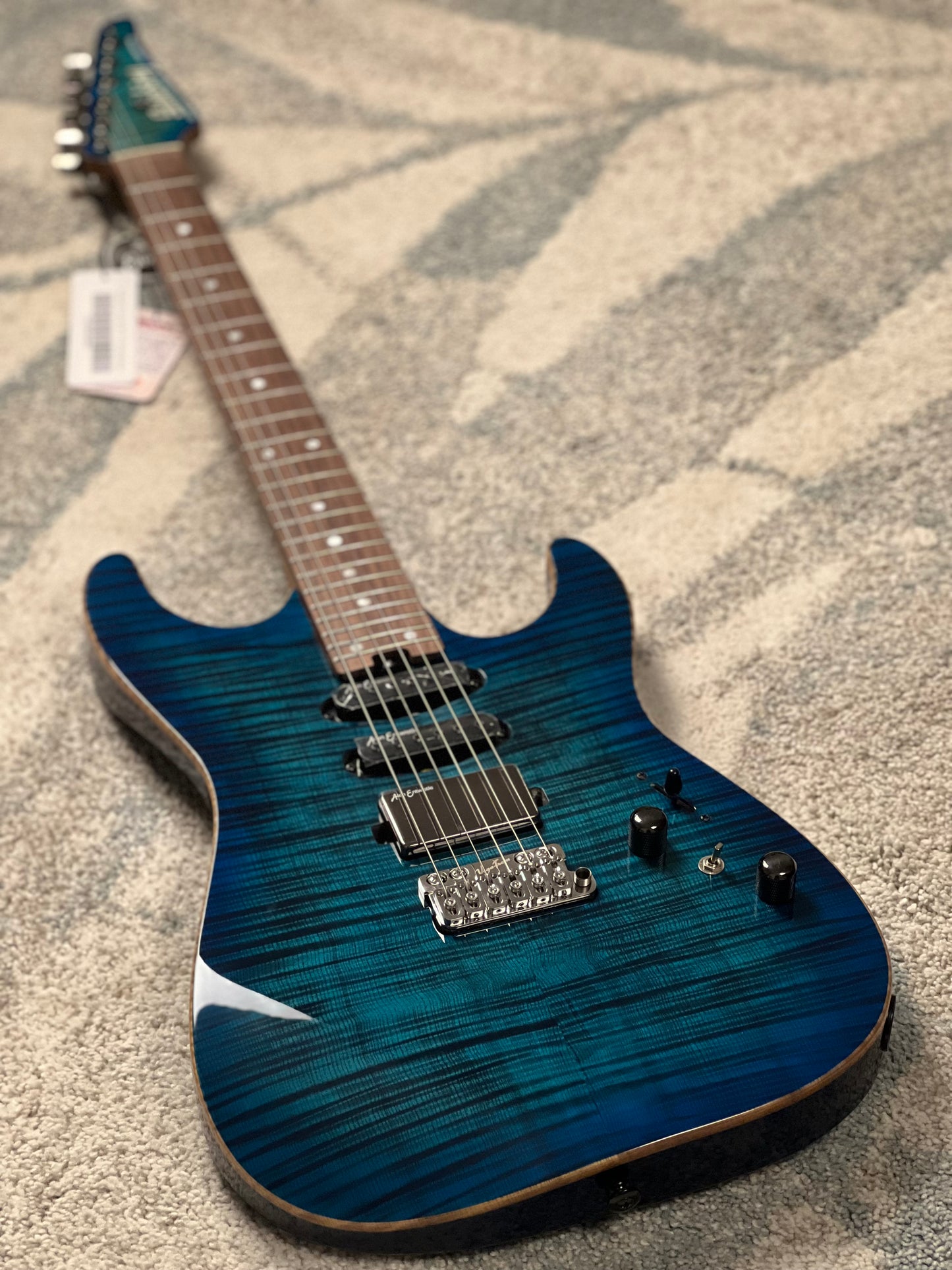 Soloking MS-1 Custom 24 HSS VT with Rosewood FB in Ultraviolet Blue Burst