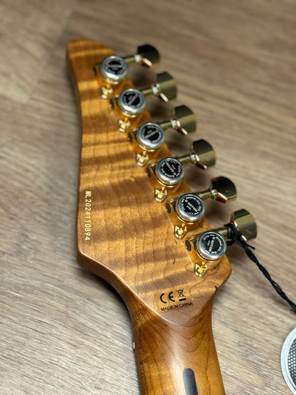 Soloking MT-1 Custom 24 FMN Elite with Flame Neck in Larimar Nafiri Special Run