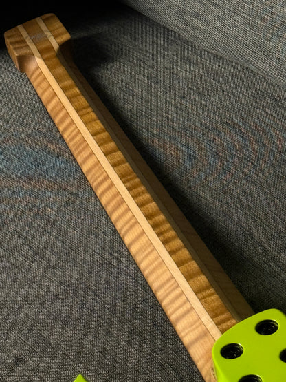 Aguda Black Hole in Neon Yellow with Flame Maple Neck Nafiri Special Run