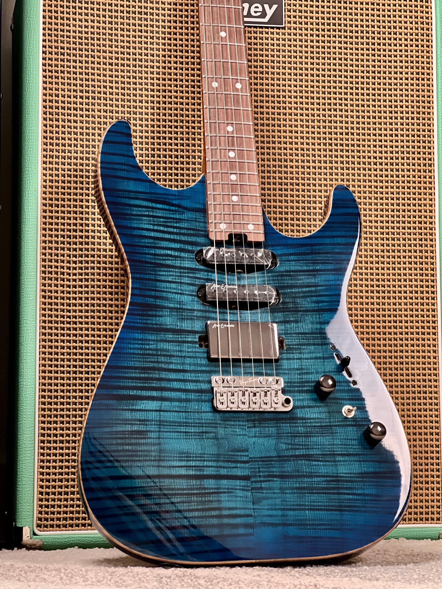 Soloking MS-1 Custom 24 HSS VT with Rosewood FB in Ultraviolet Blue Burst