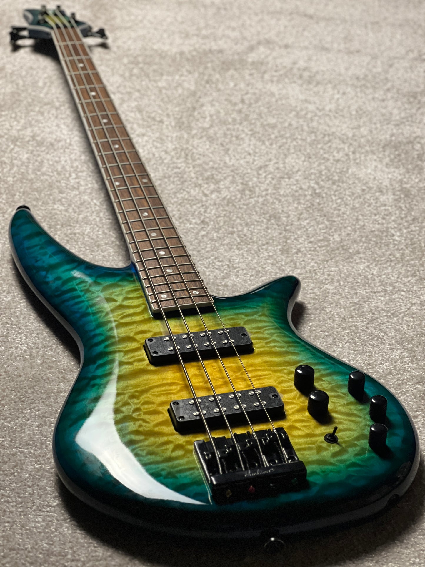 Jackson X Series Spectra Bass SBX QM IV with Laurel FB in Amber Blue Burst (USED)