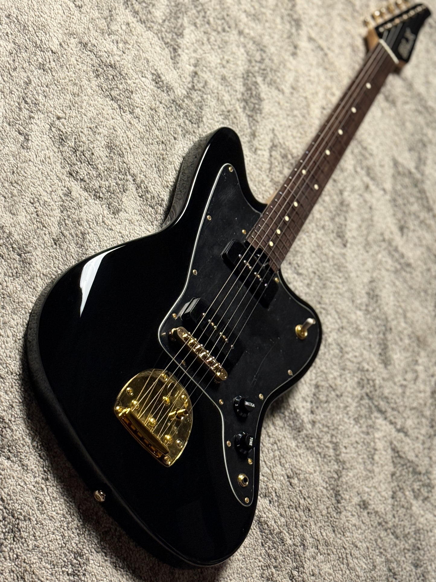 SLX Heron Classic P90 in Black with Gold Hardware