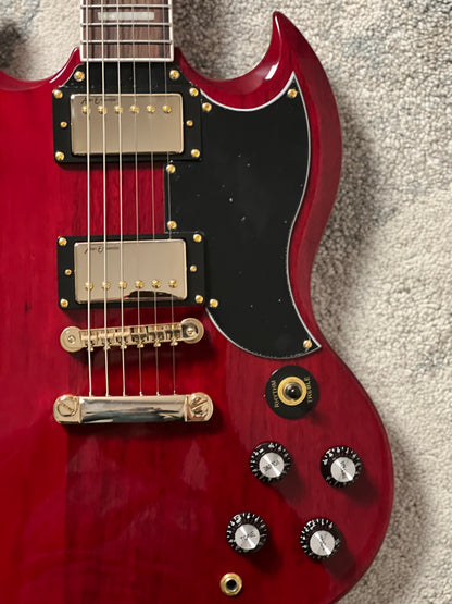 Soloking SG60 MKII in Transparent Red Cherry with Gold Hardware (Altered Headstock)