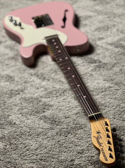 Fender MIJ Limited Kusumi Color Telecaster Thinline with RW FB In Kusumi Pink JD24020695