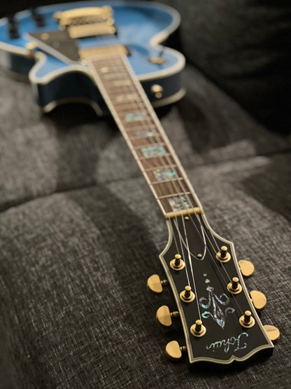 Tokai Love Rock Custom Shop LC-136S AB in Blue Sparkle with Abalone Block inlay 1941682