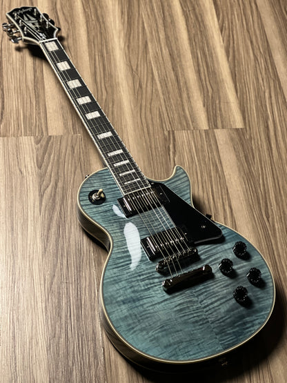 Epiphone Les Paul Custom Figured in Transparent Blue w/Premium GigBag
