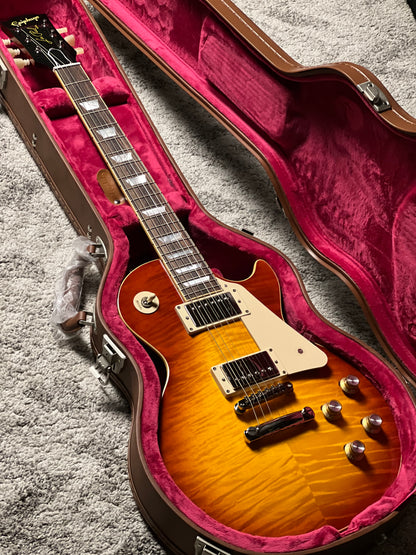 Epiphone 1960 Les Paul Standard Reissue in Washed Cherry Burst w/Case 25011520041