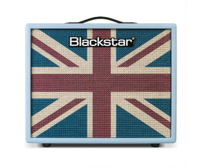 Blackstar Debut 50R 50-watt 1 x 12-inch Combo Amplifier in Baby Blue Tolex with Union Flag Grille