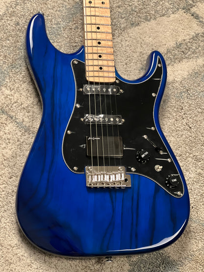 Soloking MS-1 Tibute FMN ASH in Transparent Blue with Flame Maple Neck